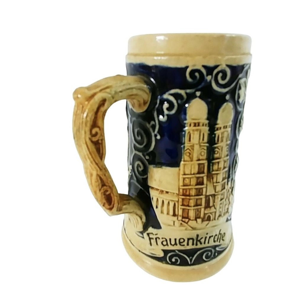Beer Mug Stein West Germany Frauenkirche Barvaria Greetings From Munich 5" H - Picture 3 of 8